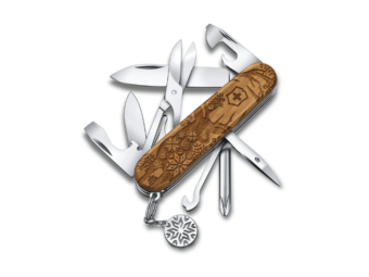 Mittleres Taschenmesser Super Tinker Wood Winter Magic Special Edition 2022 Holz braun
