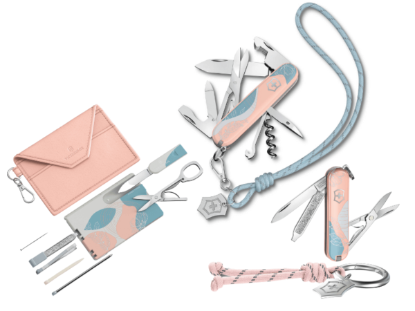 Taschenmesser Set mit Siwss Card Paris Style Edition Rosa Blau 3-teilig Life to Explore