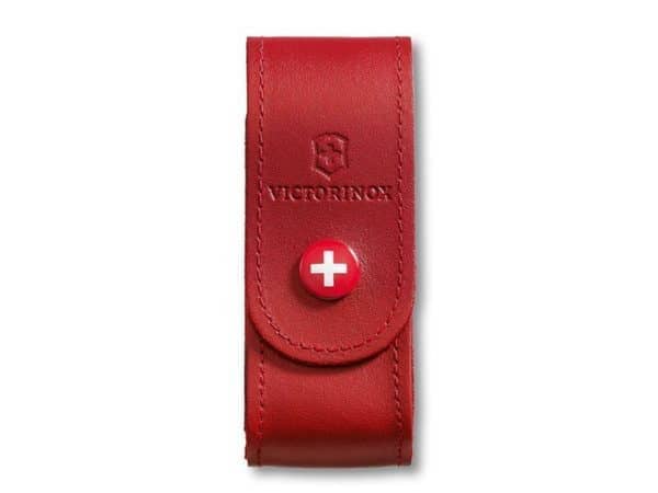 Gürtel Leder Etui Rot für mittlere Taschenmesser