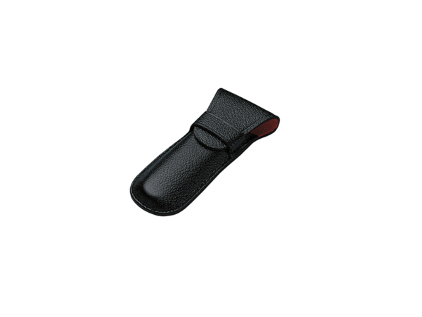 Etui Leder-Etui schwarz rot für kleine Taschenmesser