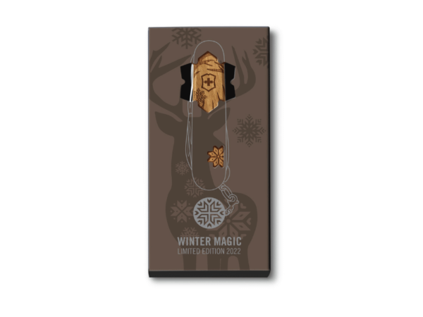 Mittleres Taschenmesser Super Tinker Wood Winter Magic Special Edition 2022 Holz braun Geschenkverpackung
