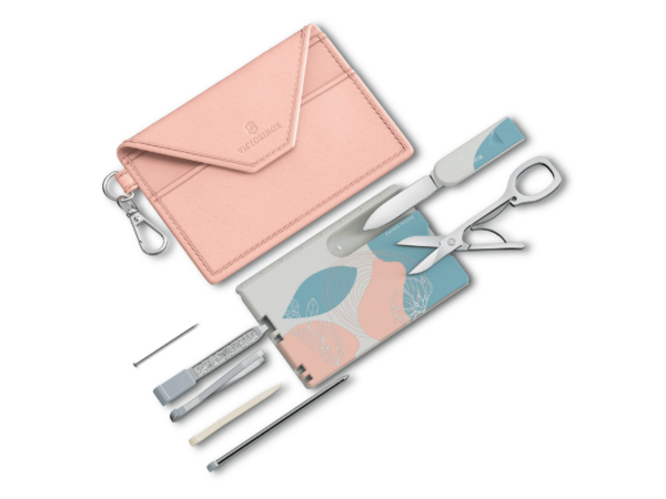 Swiss Card Paris Style Rosa Blau mit Etui Tasche Werkzeuge