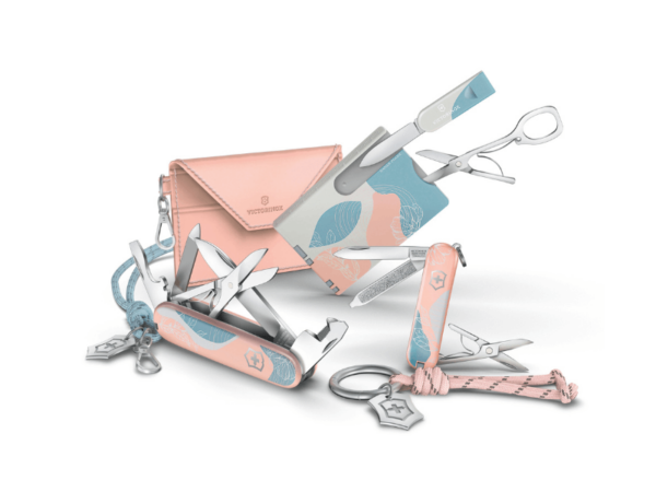 Taschenmesser Set mit Siwss Card Paris Style Edition Rosa Blau 3-teilig